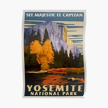 Национален Плакат Парк Йосемити Модерна Реколта Стенни Живопис Принт Начало Декор Изкуство Забавна Стенни Декорации Модел Без Рамка