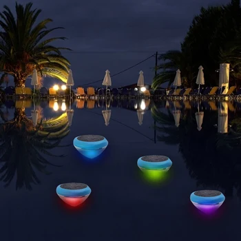 Нова градинска плаващ подводен топка лампа на слънчевата енергия, 7 цвята, с променящ се цвят, лека нощ за партито край басейна в двора на езерото, Градина
