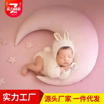 Нова детска млечна памук вълнен костюм за фотография заек