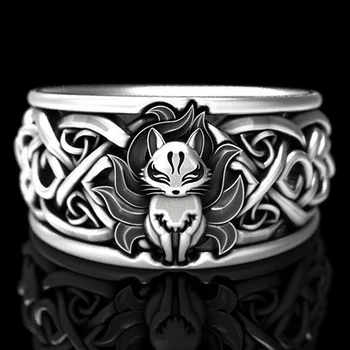 Ново келтско пръстен Viking Fox Европейската и Американската мода Ретро Мъжки пръстен от неръждаема стомана Аксесоари