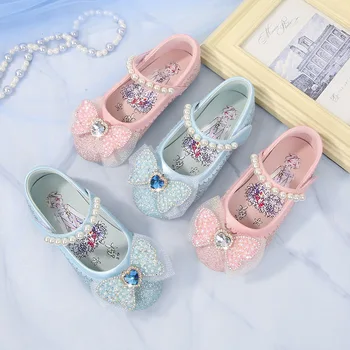 Новост 2022 г., детски обувки с кристали в корейски стил - меки и удобни обувки на принцесата за по-големи момичета