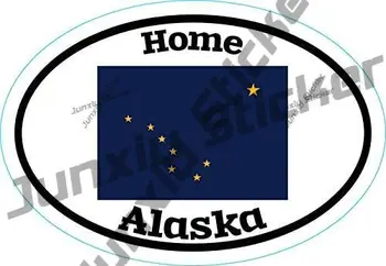 Овални Vinyl стикер за дома в Аляска, Стикер с флага на щата Аляска, Флаг Америка, броня Стикер, Стикер на Аляска, Каяци, Стикери, Аксесоари за къмпинг, камиони