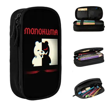 Пеналы Monokuma Danganronpa, красиви чанти и калъфи за писалки за момичета и момчета, ученически пособия голям капацитет, козметичен молив случай за моливи
