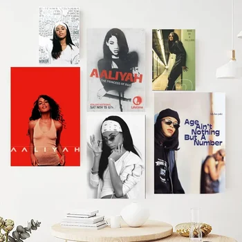 Плакат на певицата A-Aaliyah, картини за стена, модел за интериора на хола, украса на стаята
