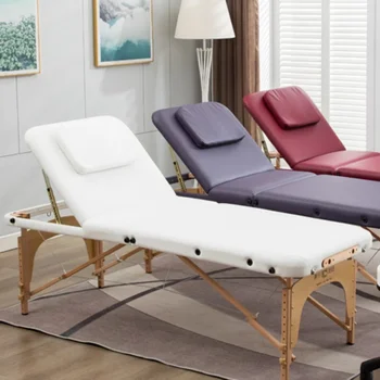 Портативни сгъваеми Педикюрные масажни легла с възможност за регулиране на разпоредбите на лицето, за почистване на ушите, Масажни легла, за почистване на ушите, дървени мебели за интериора на Sleep Bett MR50MB