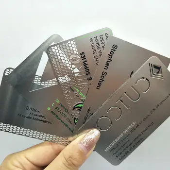 Потребителски продукт, с Професионална висококачествена и евтина кредитна карта, размер на визитка с надпис от неръждаема стомана, лазерно рязане на метал, Бу