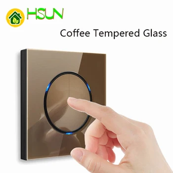 Преминаването от закалено стъкло за кафе 1, 2, 3, 4, 2-позиционен стенен ключ за високо налягане на Изхода led подсветка на Домакински