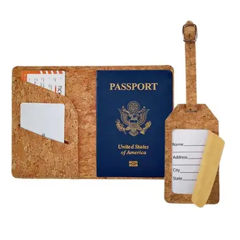 Пробковый титуляр за паспорт, Творчески id, Багаж, Багажная етикет, Комплект аксесоари, Етикет за посадъчен куфар за Пътуване