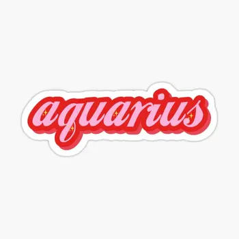 Ретро шрифт Aquarius от Gabyiscool 5ШТ автомобилни стикери за деца, мультяшные етикети на стъкла, стикери за лаптоп, Забавни сладки етикети