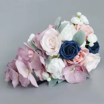 Сватбени букети и аранжировки от изкуствени цветя, Сватбени цветя с ръчно изработени Цветя на шаферките за украса на сватбеното тържество