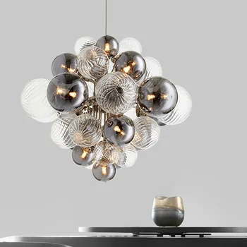 Скандинавски луксозен стъклен глобус G9 Led полилей за хола Метална Подвесная полилей за осветление на помещения, осветителни Тела Lamparas