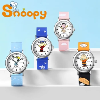 Снупи, марка детски часа, Луксозни Силиконови Дамски кварцови часовници в стил Аниме, Кожени часовници за момчета, кварцов часовник Montre