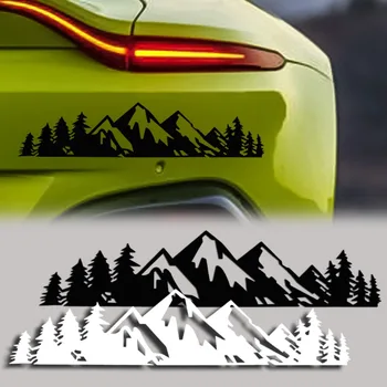 Стикер върху бронята на колата, прозорци, врати, гора, Сняг, планини, етикети за стайлинг, стикери за декорация на купето на автомобила, декори