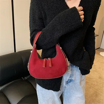Чанта през рамо за жени от естествена кожа, новост 2024 г., тенденция на зимна мода, седельная чанта, клатч, малка